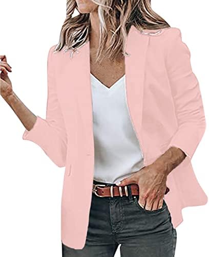 Women's Coat Fashion Solid Blazers Dress Work Office Casual Open Front Cardigan Long Sleeve Jackets for Women Blazers for Women Fashion Casual Women's Suiting and Blazers Pink Blazer Dress for Women