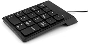 BookYourWish 18 Keys USB 2.0 Wired Keyboard for Data Entry, Accountants Compatible with Laptop Tablet Desktop PC Computer - Black