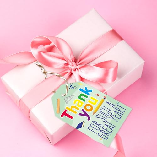 60pcs Thank You Teachers Tags with String Gifts Hanging Tags Labels Happy Teachers Appreciation Week Boxes Bags Wrapping Supplies