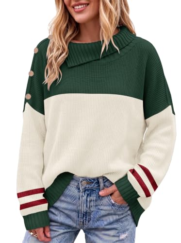 Image of Sweater for Women Winter Turtleneck Long Sleeve Pullover Tops Casual Oversized Knitted Sweaters
