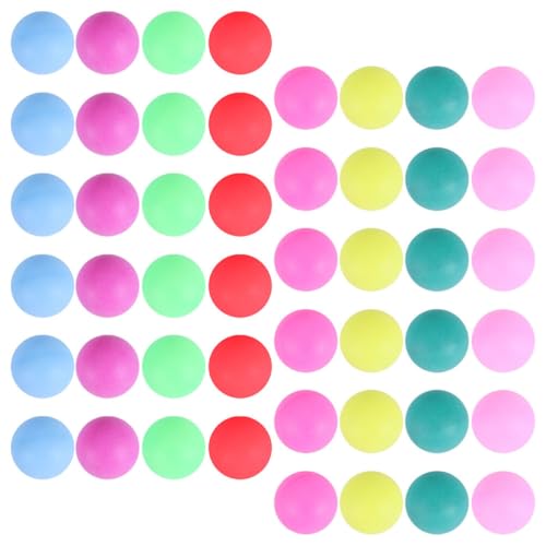 Toyvian 50 Piezas Balones de Tenis de Mesa de 40mm sin Costuras, Coloridas de PP Mate, Paquete para Entrenamiento y Bolas para Fiesta en Casa, Accesorios de Juego y Color Aleatorio