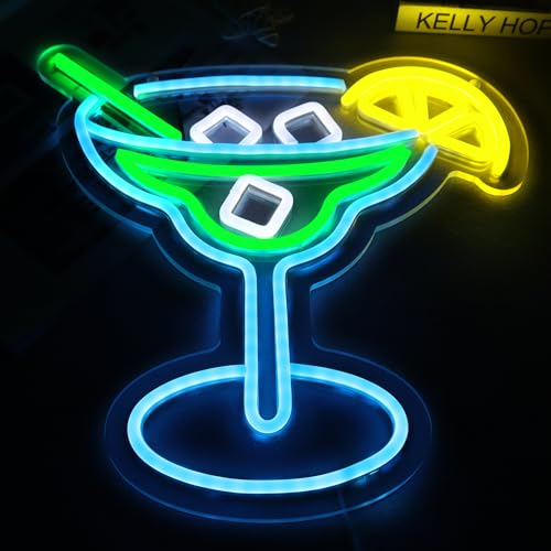 Image of Cocktail Neon Signs for Wall Decor Neon Lights for Bedroom Led Business Signs Suitable for Man Cave Bar Pub Restaurant Christmas Gift Art