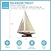 Thorness Detailed 50cm Long Wooden Model Rainbow J Class Sailing Yacht | Americas Cup Racing Yacht | Nautical Ornament | Sailboat Model | Rainbow Sailing Ship Model