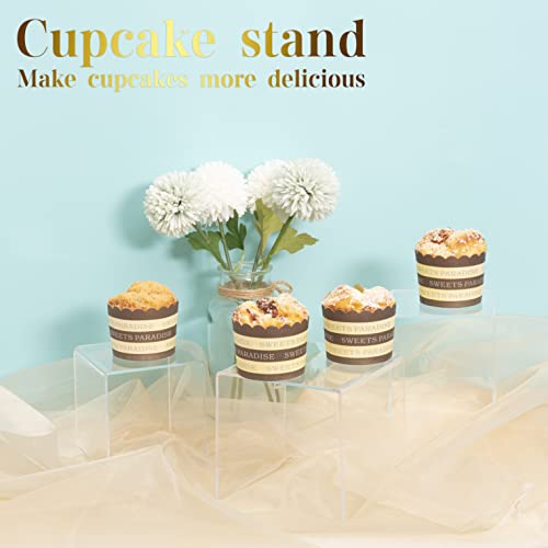 8 Pack Clear Acrylic Riser Square Display Stand For Cupcakes, Arts And Crafts (4X4X4Inches) #TOP3