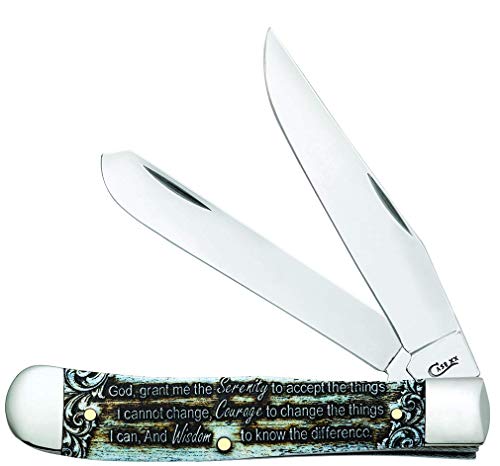 Case WR XX Pocket Knife Serenity Prayer Trapper Natural Bone