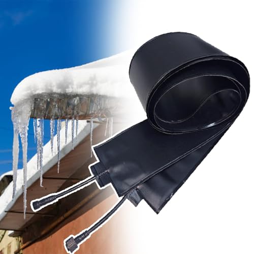 pedenencelia Esteras De Deshielo para Techos Y Canaletas, Cinta Calefactora Flexible De PVC para Techos De 50 °C/122 °F, Calentador para Techos Y Canaletas, Temperaturas hasta -30 °C 760cm/24.9ft