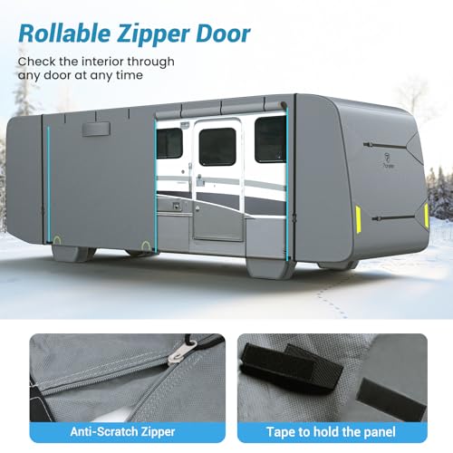 Fonzier Capa de trailer de 6 camadas Classe A para trailer resistente para motorhome de 96 cm a 96 c