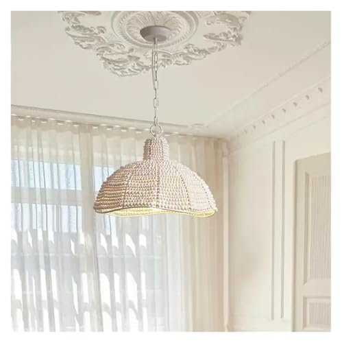 Lustre LED en bois style français pour îlot de cuisine et salon chic