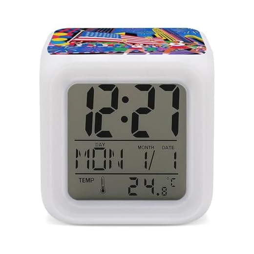 Small Digital Alarm Clocks with LED Display Torch Parade Dimmable Bedside Lamp for Home Travel