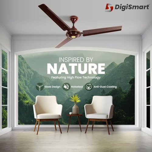 Image of DIGISMART 390 RPM High Speed 1200mm BEE Approved One Star Rating,Apsra Ceiling Fan with 2 Year Warranty (Brown)