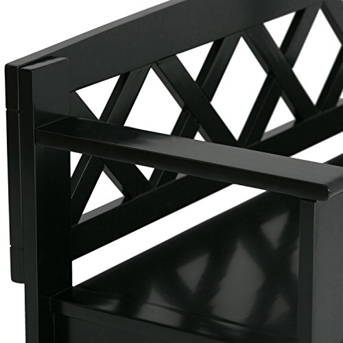Simplihome Amherst Solid Wood 48 Inch Wide Entryway Storage Bench With Safety Hinge, Multifunctional Transitional In Black #TOP6