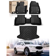 YHTAUTO Automotive Floor Mats & Cargo Mat Compatible with Mazda CX-5 CX5 2017-2025, TPE All Weather Car Mats Waterproof Anti-Slip Odorless Floor Liner, 1st & 2nd Row & Trunk Mat, Set of 4