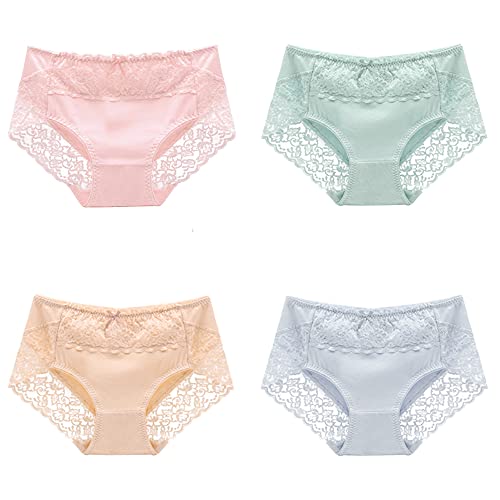 Culotte en dentelle et coton WENJUN taille L | Sous-vêtement confortable moyen