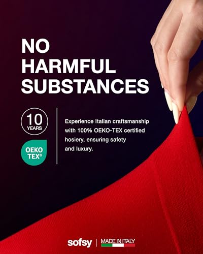 Sofsy Rosso Solido Collant Donna 40 Denari In Microfibra Opaca - M - Tights Modellanti Antiscivolo Con Fascia Vita Rinforzata, Tinta Unita Made In Italy - 2