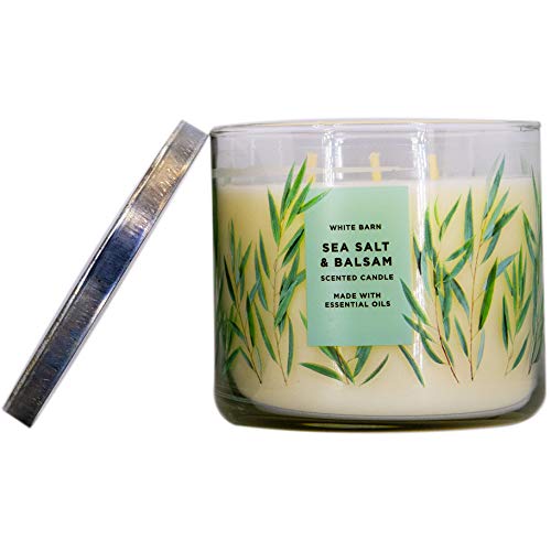 White Barn Bath And Body Works, 3-Wick Candle W/Essential Oils - 14.5 Oz - 2021 Spring Scents! (Sea Salt & Balsam) #TOP28