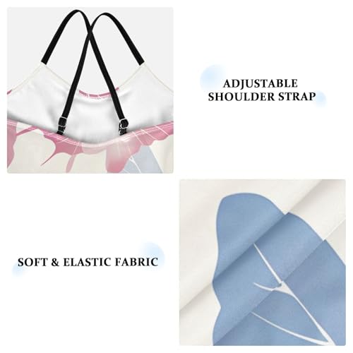 Bolaz Girls Swimsuits One-Piece Bathing Suits Multicolor Kids Sport Summer Beach Swimwear for 3-10 Years Old-Pastel Butterflies on Cream Pattern3