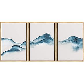 SIGNWIN 3 Piece Framed Canvas Wall Art Abstract...