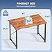 DUMOS 40 Inch Small Computer Desk Writing Gaming Study Work Desks for Bedroom Home Office with Metal Frame Simple Modern PC Table Workstation, Modern Brown