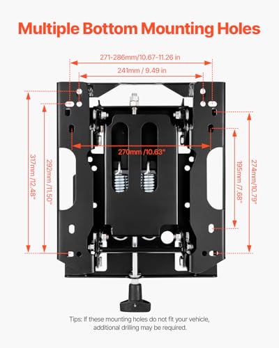 VEVOR Sitzfederungssatz 460x325x70 mm, universelle Luftfederung für Zero-Turn-Rasenmäher, einstellbares Traktor-Sitzfederungssatz, kompatibel mit Gabelstapler- und Bulldozersitz
