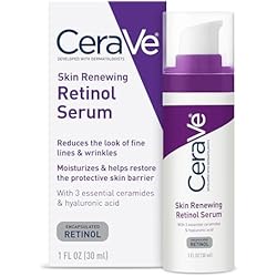 CeraVe Anti Aging Retinol Serum For Face, Encapsulated Retinol With Hyaluronic Acid, Niacinamide & Ceramides, Smooths Wrinkles & Fine Lines, Gentle Skin Brightening Serum, Fragrance Free, 1 Oz