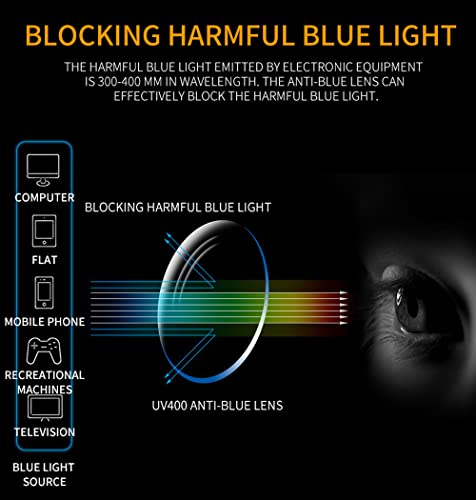 Image of Oversized Blue Light Glasses for Women Men, Anti Eye Strain Computer Glasses for Reading /Gaming