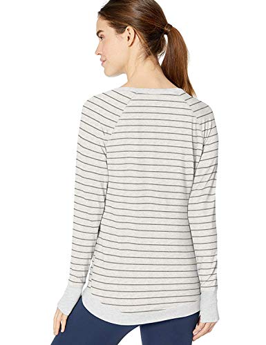 Danskin Women's Crisscross Tunic Pullover Sweatshirt (Xx-Large, Cream Heather/Grey Stripe) #TOP27