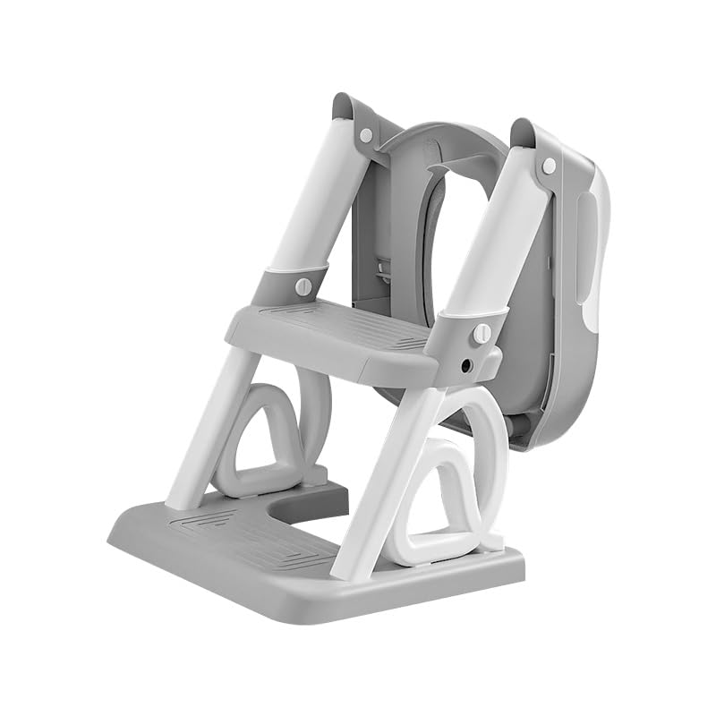 Toilettensitz für Kinder, WC-Sitz mit Reduzierer, Spritzer, geeignet in V-Form, U-Form, Toilettenadapter für Kinder, faltbar, PVC (grau)