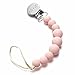 Modern Pacifier Clip for Baby - 100% BPA Free Silicone Beads (Pastel Pink) Binky Holder for Newborn - Infant Baby Shower Gift - Universal fit MAM - Philips Avent