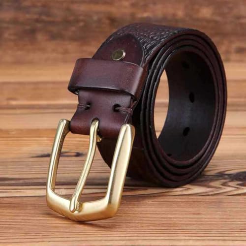 Hole Belt Solid Pure Copper Pin Buckle Cowhide Belt Men's Leather Belt Casual Fashion All-Match Belt4