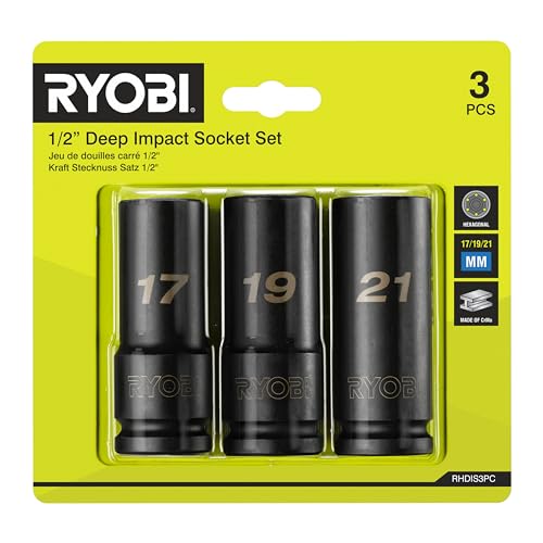 Lot de 3 douilles automobiles carré 12 17 mm / 19 mm / 21 mm RHDIS3PC Ryobi - vue 6