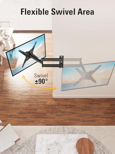 Image of Mounting Dream Long Arm TV Wall Mount for Most 26-65 Inch TVs Full Motion | 30 inch Long Extension TV Mount Swivel and Tilt, Full Motion Wall Mount TV Bracket Fit Max VESA 400x400mm,Up to 99 lbs, MD2286-M