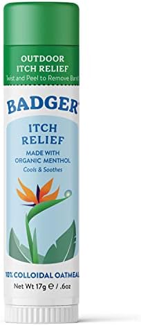 Badger Itch Relief Balm, Easy to Carry Travel Stick, Organic After Bite, Insect Bite Treatment, Mosquito & Bug Bite Itch Relief, 0.6 oz