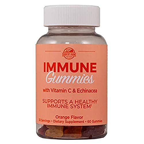 Country Farms Immune Gummies With Vitamin C & Echinacea, Supports Healthy Immune System, Rich In Antioxidants, Delicious Orange Flavor, 60 Count, 30 Servings #TOP28