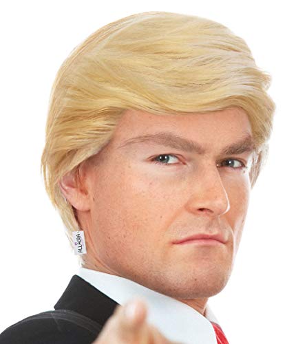 Allaura 3Pc Donald Trump Wig + President Flag Pin + Red Tie Costume For Adults #TOP1