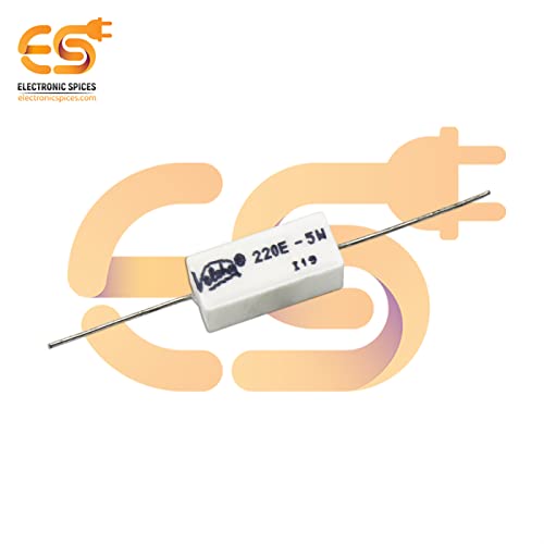 Image of 220 Ohm (Ω) 5 Watt Fusible Ceramic Cement Power Resistor Pack of 5pcs