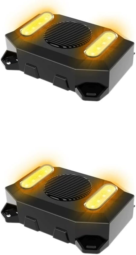 12-24V White Noise Backup Alarm and Light Warning – 97dB Reversing Safety System for Trucks & Machinery (2PCS)