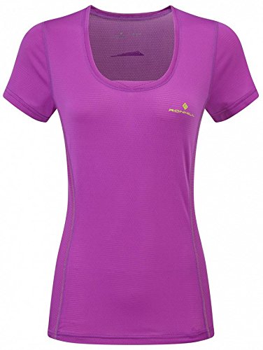 Ronhill Damen Stride Zeal Short Sleeve T-Shirt, Thistle/Citrus, 12 Cover