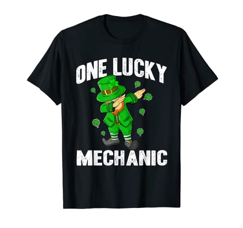 Un mecánico afortunado Día de San Patricio Dabbing Leprechaun Camiseta