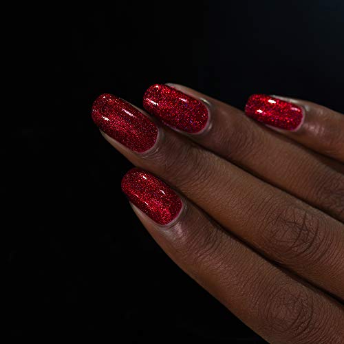 Image of ILNP Say Love - Ruby Red Holographic Nail Polish, Chip Resistant, 7-Free, Non-Toxic, Vegan, Cruelty Free, 12ml