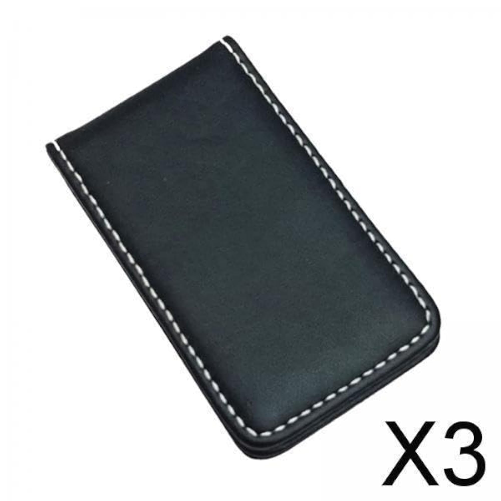3-Pack Magnetic Money Clip Wallets, Black Cash Holders