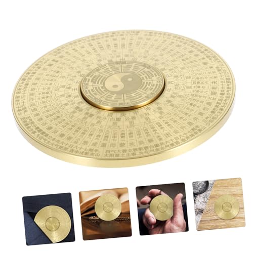 STOBAZA Brújula China Tradicional de Latón Decorativa Retro para Mesa miniatura 2