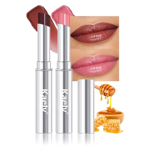Image of evpct 2Pcs Brown&Pink Honey Lipstick Moisturizing Lip Balm for Older Women