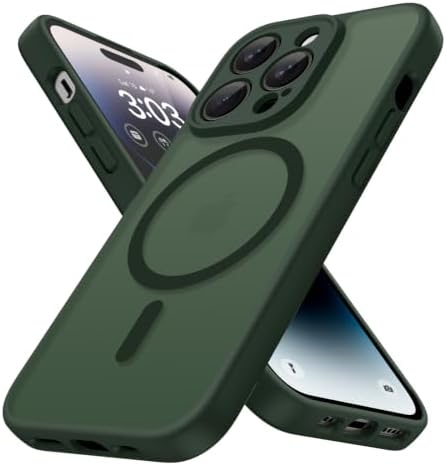 ORDA für iPhone 14 Pro Max Hülle, Kompatibel mit MagSafe, Grün | Vollständiger Kameraschutz, Stoßfest Kratzfest Haltbarkeit, Transluzente Rückseite, Matt Magnetische Handyhülle