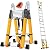20FT Telescoping Ladder w. Stabilizer/Wheels/Cargo Hold,Adjustable Folding Extension Ladder A Frame 8+8 Foot Step Ladders for Home,Portable Aluminum Type 1A Ladder for Industrial,330lbs Capacity…