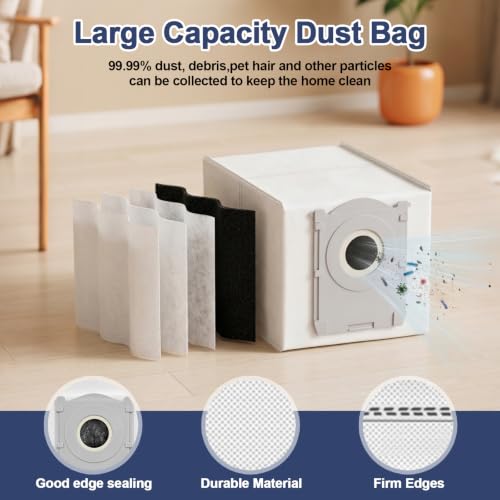 Image of T50 Max Pro Omni Replacement Parts for ECOVACS DEEBOT T50 Max Pro Omni / T50 Max Pro Omni Gen2 Robot Vacuum Cleaner 2 Main Brushes, 4 Filters, 6 Side Brushes, 6 Mop Cloths, 6 Bags