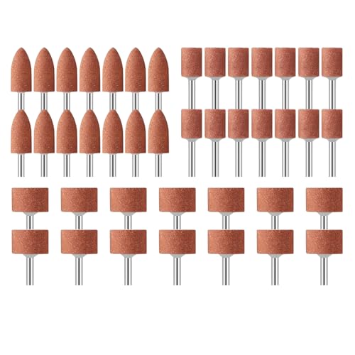 Image of Serplex 42Pcs Sanding Bits for Dremel Rotary Tool, Grinding Stone Bits with 1 /8 inch Shank, 3 Types Abrasive Bit, Sanding Drill Bit for Metal Rust Removal Polishing Smoothing Sharpening