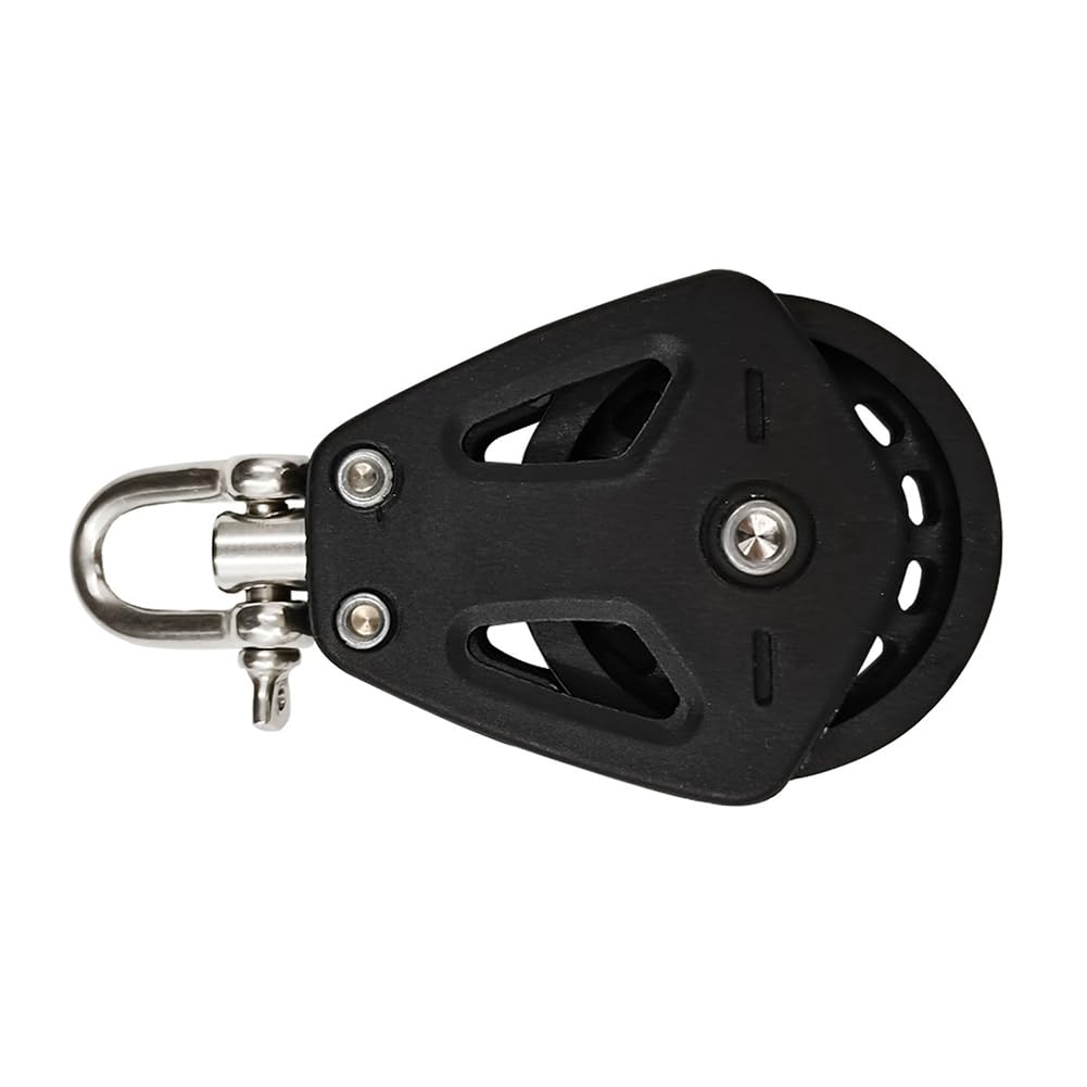 PRATYAHARA Bloque de poleas de alta resistencia con cabezal universal y rodillo único, grillete giratorio, bloque de rodamiento deslizante para veleros, corredores de cuerda, accesorios