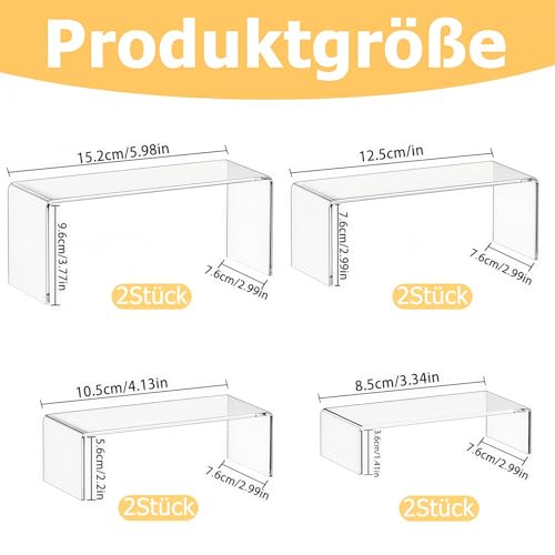 Coztie 4 Stück Acryl Riser Display Ständer, Abstandshalter für Display, Display Risers Stand für Collectibles Schmuck Figuren Spielzeug Cupcake Dessert Dekorationen
