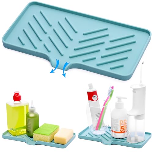 AG COMPANY 1 Pc Light Green Silicone Sponge Holder - Sink Tray for Soap and Sponge Organization