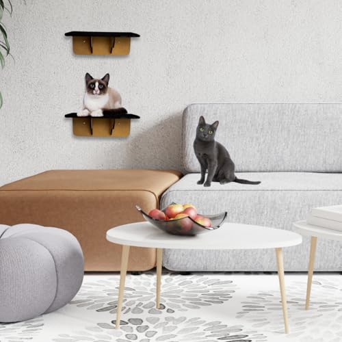 Kit 2 Prateleira para Gatos Brinquedo Degraus De Parede Descanso e Brincar